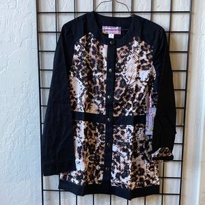 Koi scrub jacket - leopard python